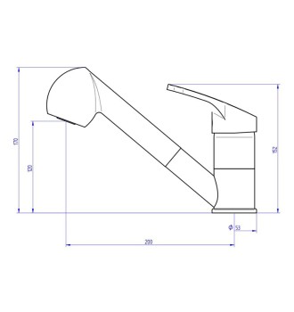 Bar mixer with hand shower