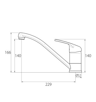 Mitigeur de bar à bras classique