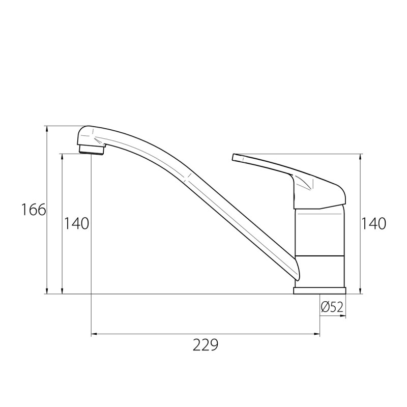 Mitigeur de bar à bras classique