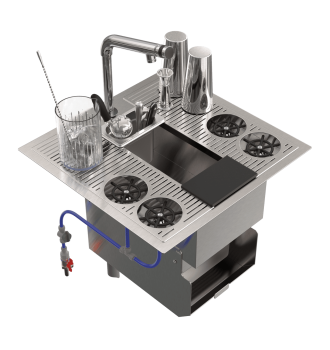 Shared cocktail sink with TAKE OUT separator