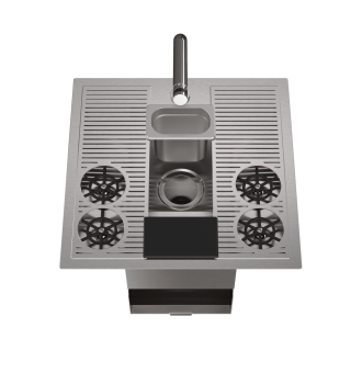 Shared cocktail sink with TAKE OUT separator