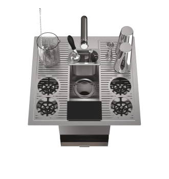 Shared cocktail sink with TAKE OUT separator