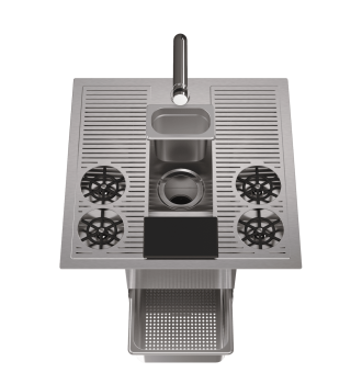 Shared cocktail sink with TAKE OUT separator