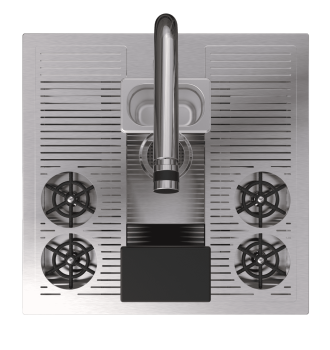 Shared cocktail sink with TAKE OUT separator