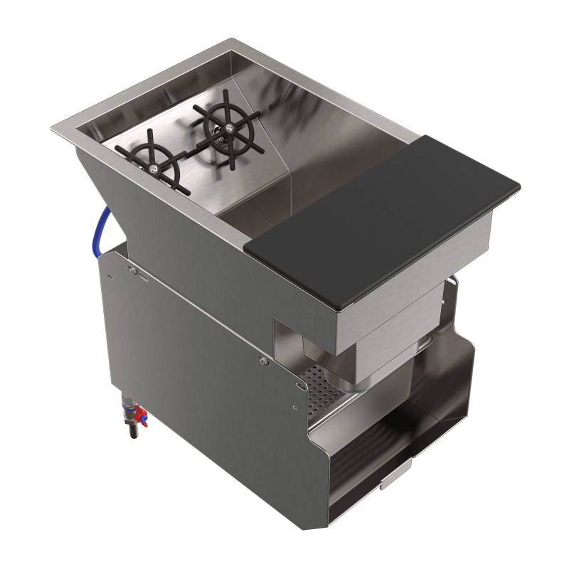 Cocktail sink with TAKE OUT divider