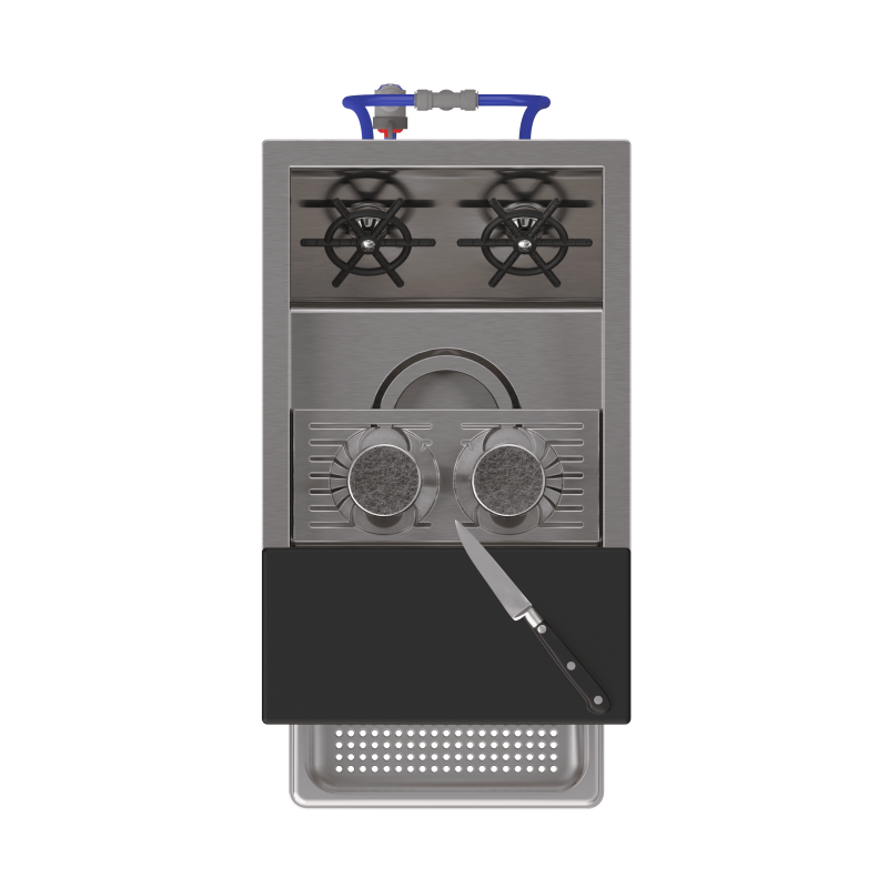 Cocktail sink with TAKE OUT divider