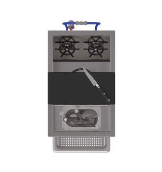 Cocktail sink with TAKE OUT divider