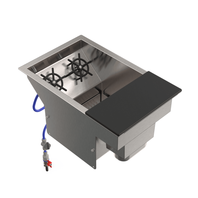 Sink cocktail rinse front shaker