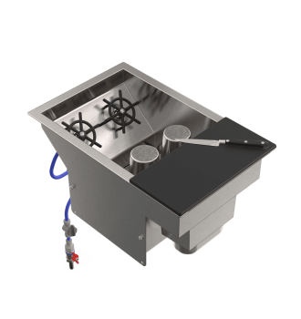 Sink cocktail rinse front shaker