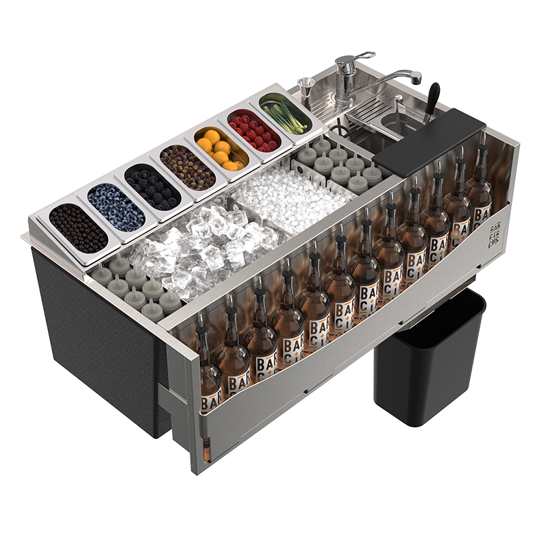 Complete 100L cocktail station with liquid-solid separator "Take out"