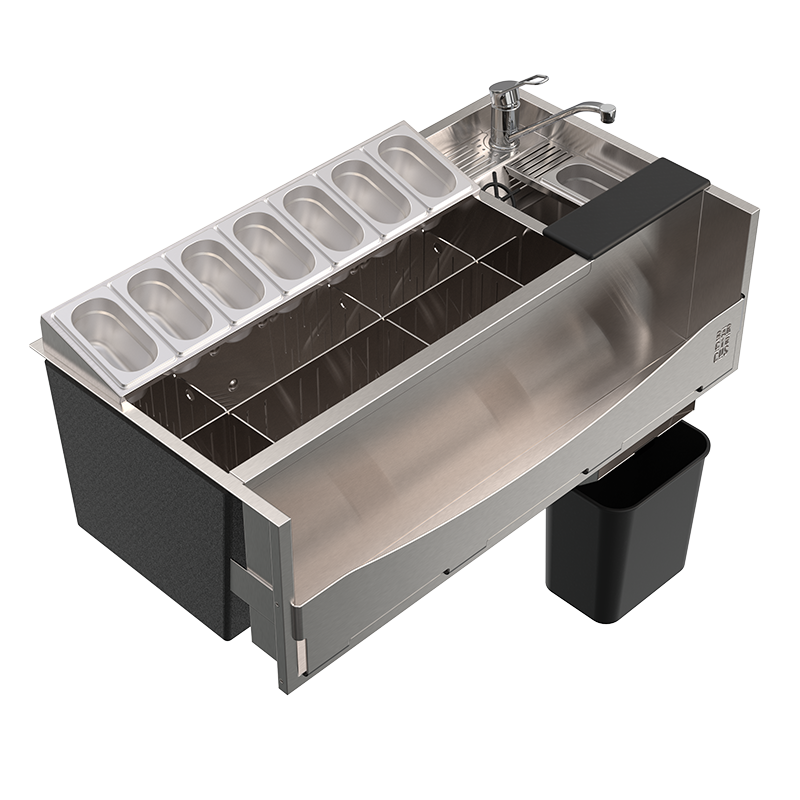 Complete 100L cocktail station with liquid-solid separator "Take out"