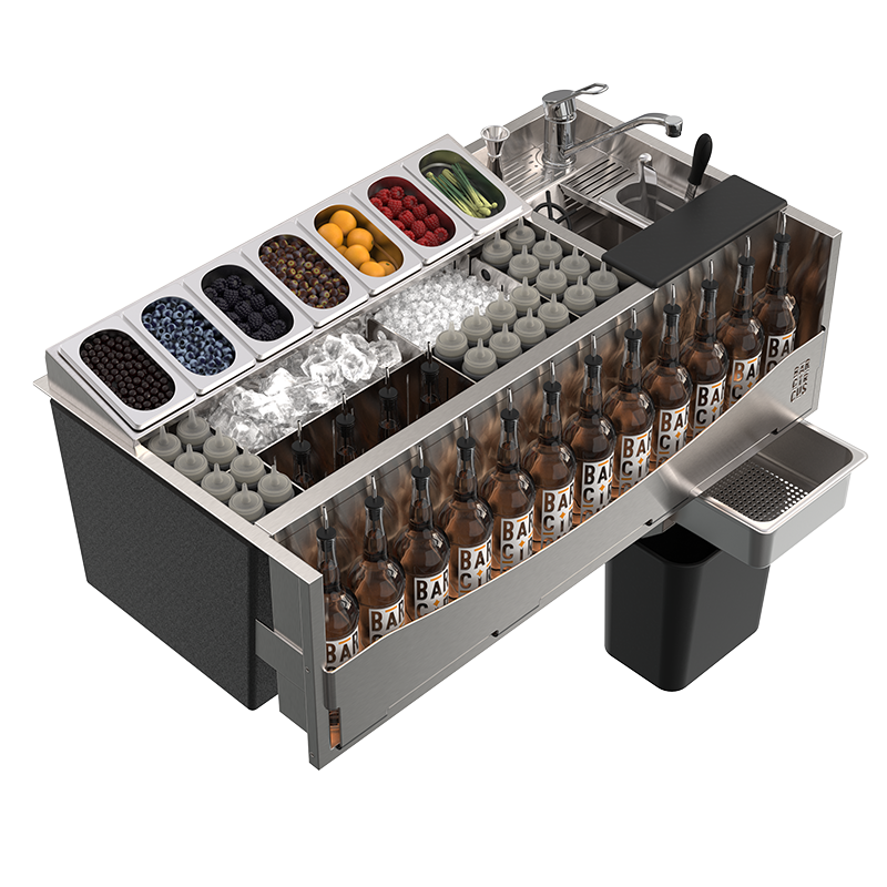 Complete 100L cocktail station with liquid-solid separator "Take out"