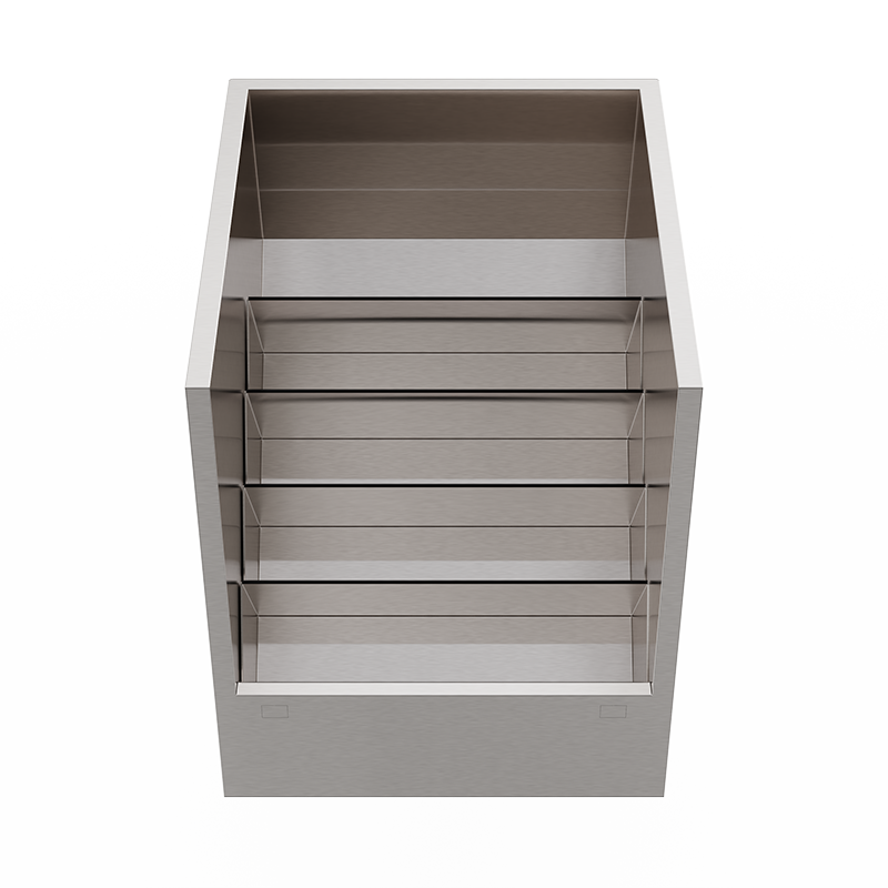 Lateral speedrack with 25 tilted bottles