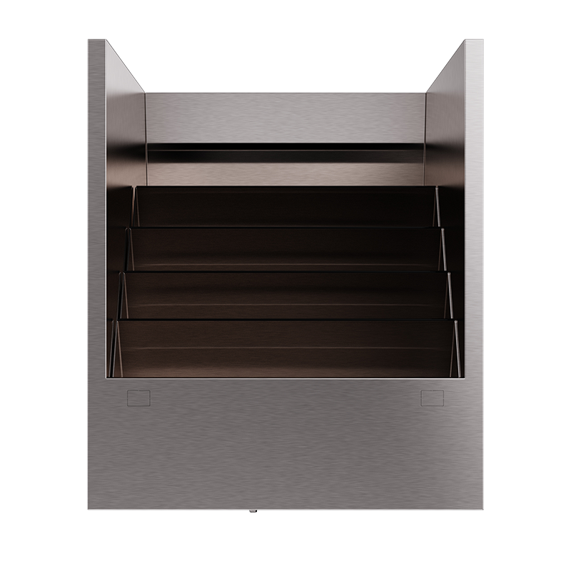 Lateral speedrack with 25 tilted bottles