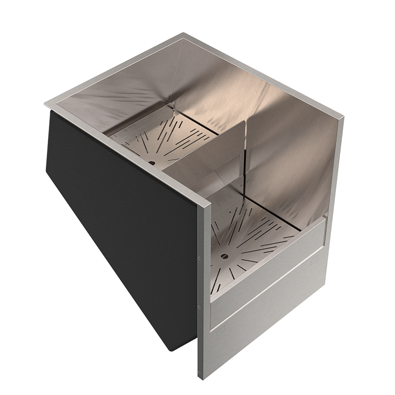 Lateral speedrack with 30 upright bottles and ice compartment