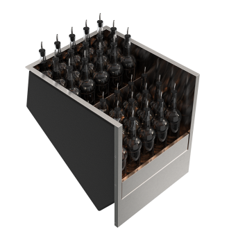 speedrack latéral à 30 bouteilles droites avec compartiment glace