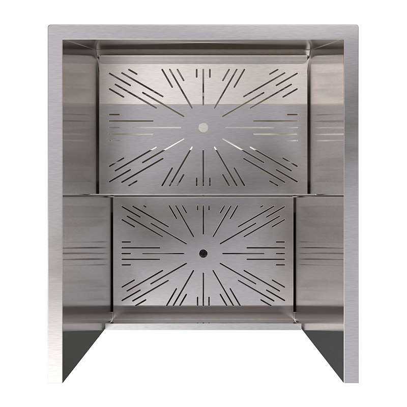 Lateral speedrack with 30 upright bottles and ice compartment