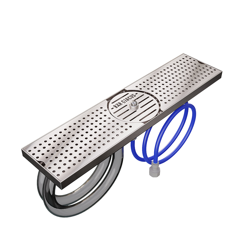 Cocktail preparation station with glass rinser and 500 mm shaker