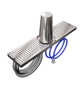 Cocktail preparation station with glass rinser and 500 mm shaker