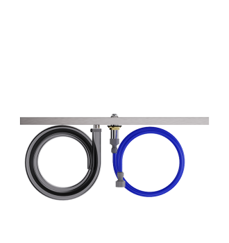 Cocktail preparation station with glass rinser and 500 mm shaker