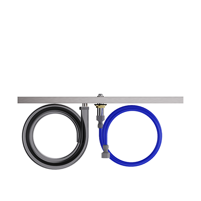 Cocktail preparation station with glass rinser and 500 mm shaker