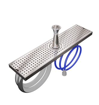 Cocktail preparation station with 500 mm jigger rinser