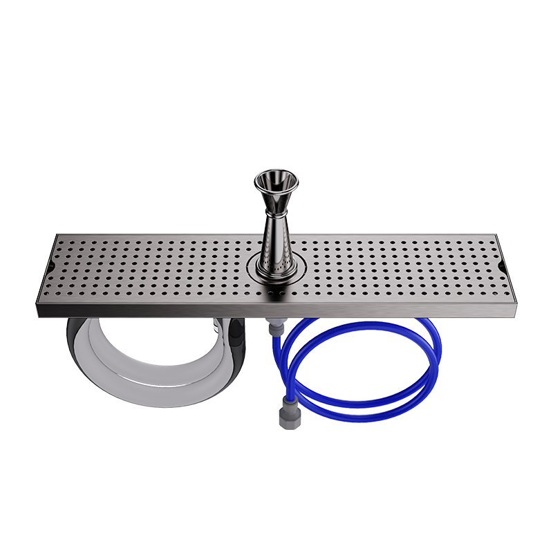 Cocktail preparation station with 500 mm jigger rinser