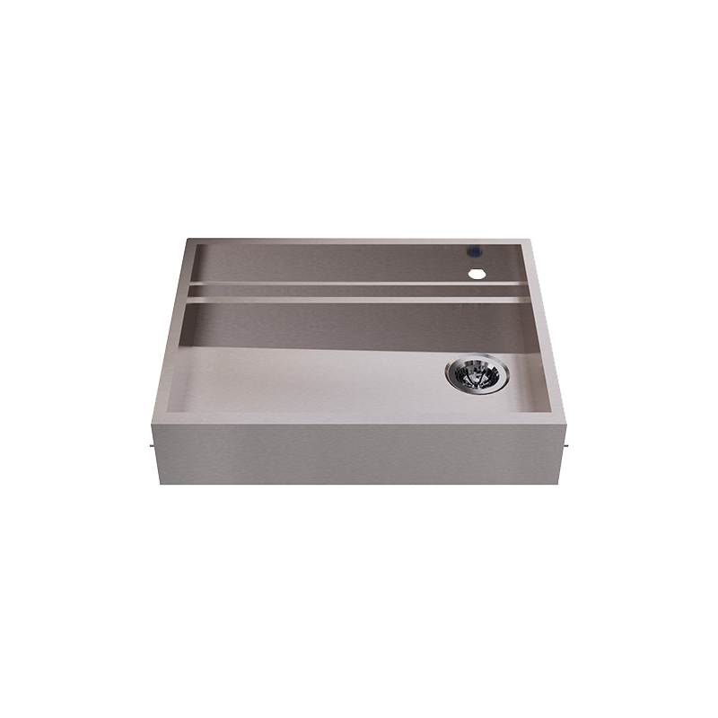 Compact sink above glasswasher with 40x40 basket