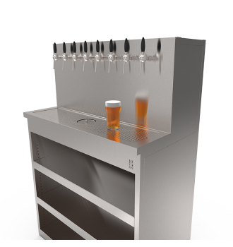 Beer Wall furniture with 8 taps and shelves