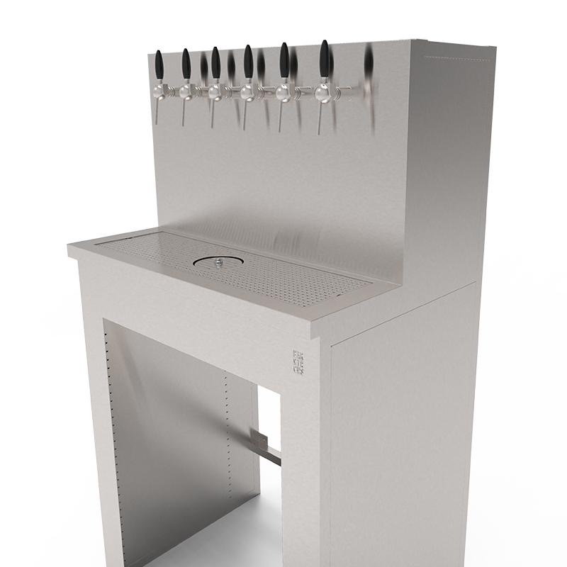 Beer Wall Cabinet with 6 Taps and Space for Refrigerator