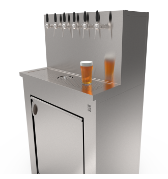 Beer Wall Cabinet with 6 Taps and Space for Refrigerator