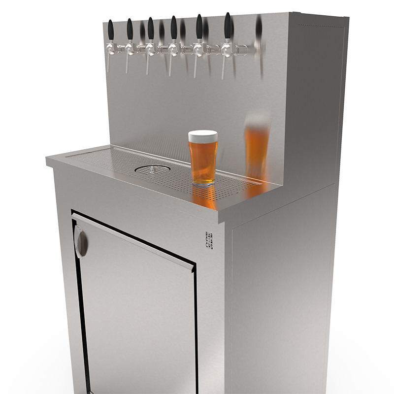 Beer Wall Cabinet with 6 Taps and Space for Refrigerator