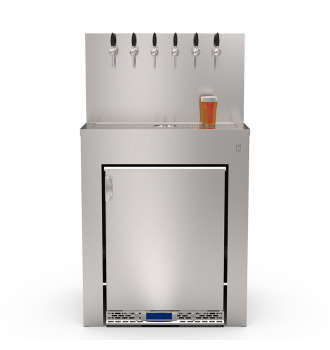 Meuble Beer Wall 6 becs avec espace pour frigorifique