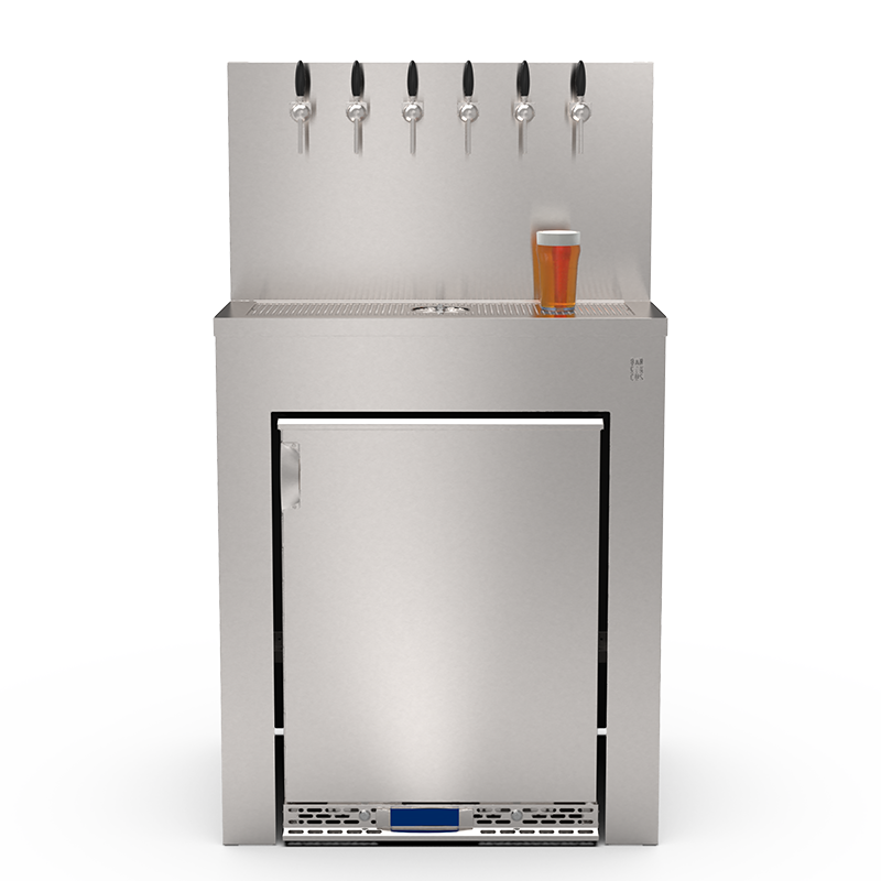 Meuble Beer Wall 6 becs avec espace pour frigorifique
