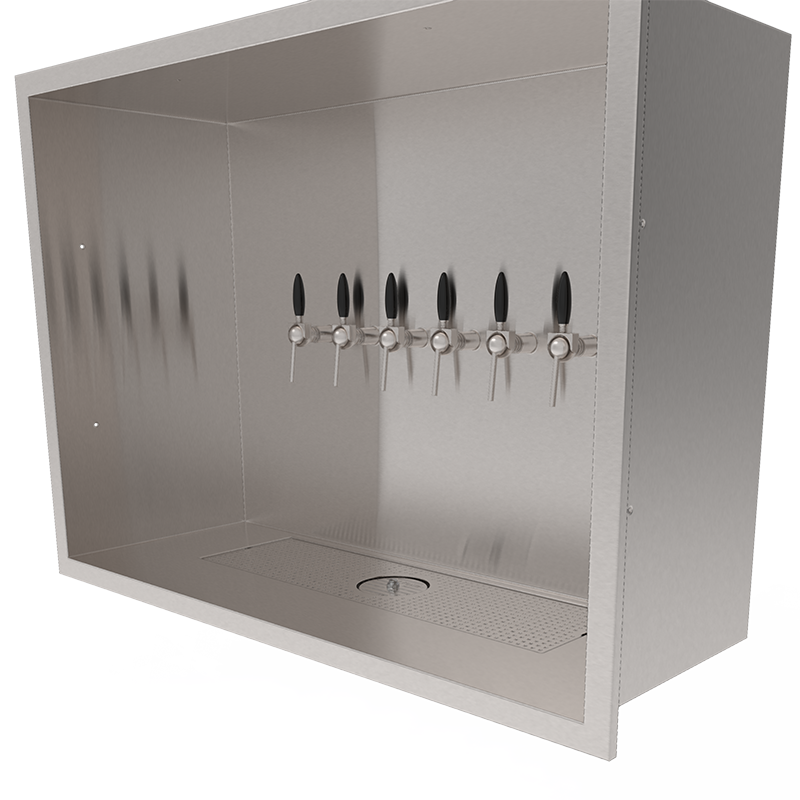 Beer Wall 6 taps for wall embedding