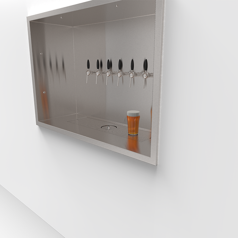 Beer Wall 6 taps for wall embedding