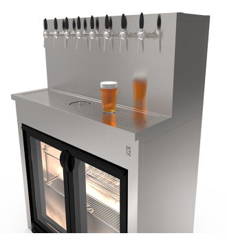 Beer Wall furniture with 8 taps and space for refrigeration