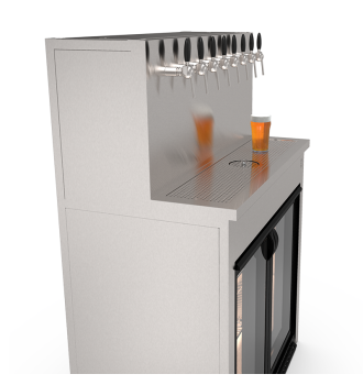 Beer Wall furniture with 8 taps and space for refrigeration