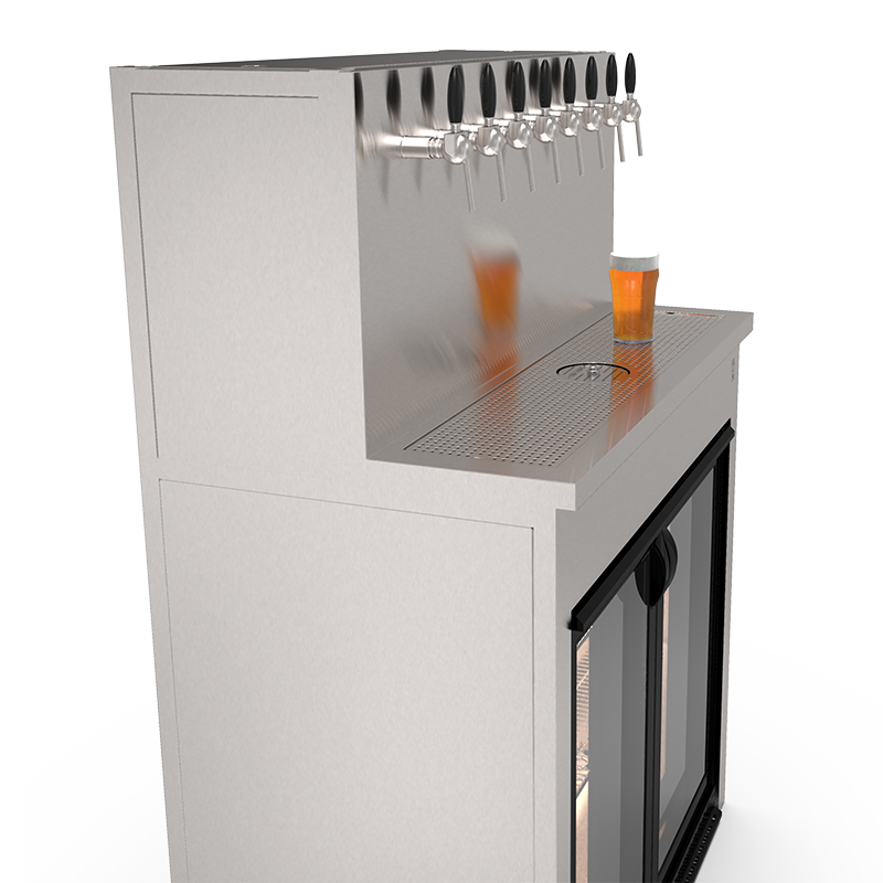 Beer Wall furniture with 8 taps and space for refrigeration