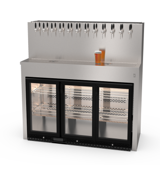 Meuble Beer Wall 12 becs avec espace pour frigorifique