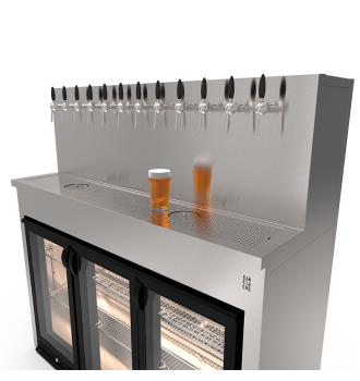 Beer Wall furniture with 12 taps and space for a refrigerator