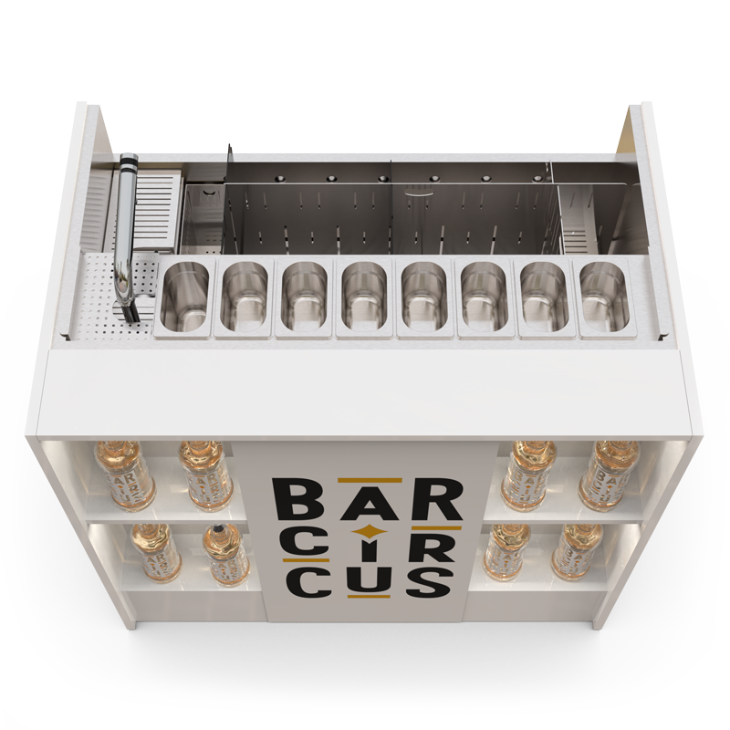 Bar cocktail station event large volume white