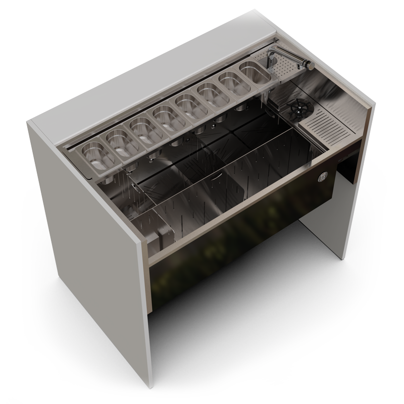 Bar cocktail station event large volume white