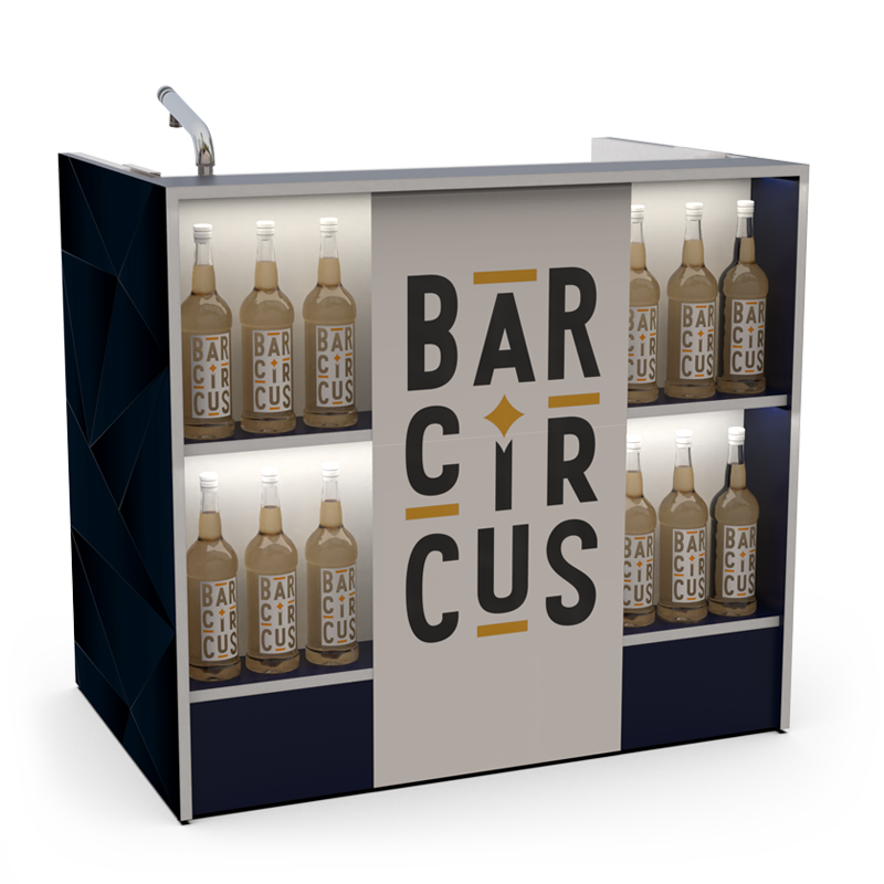 Bar cocktail station event large volume white