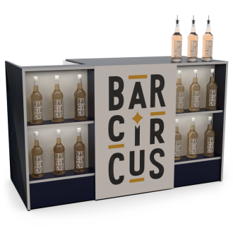Comptoir de bar event blanc avec icewell et speedrack