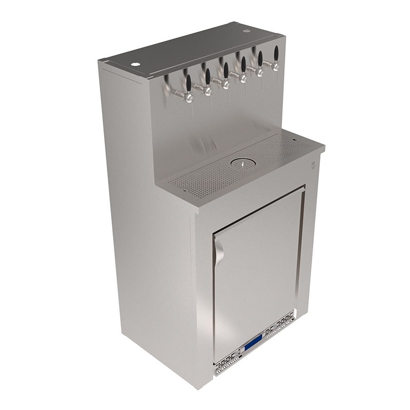 Beer Wall Cabinet with 6 Taps and Space for Refrigerator