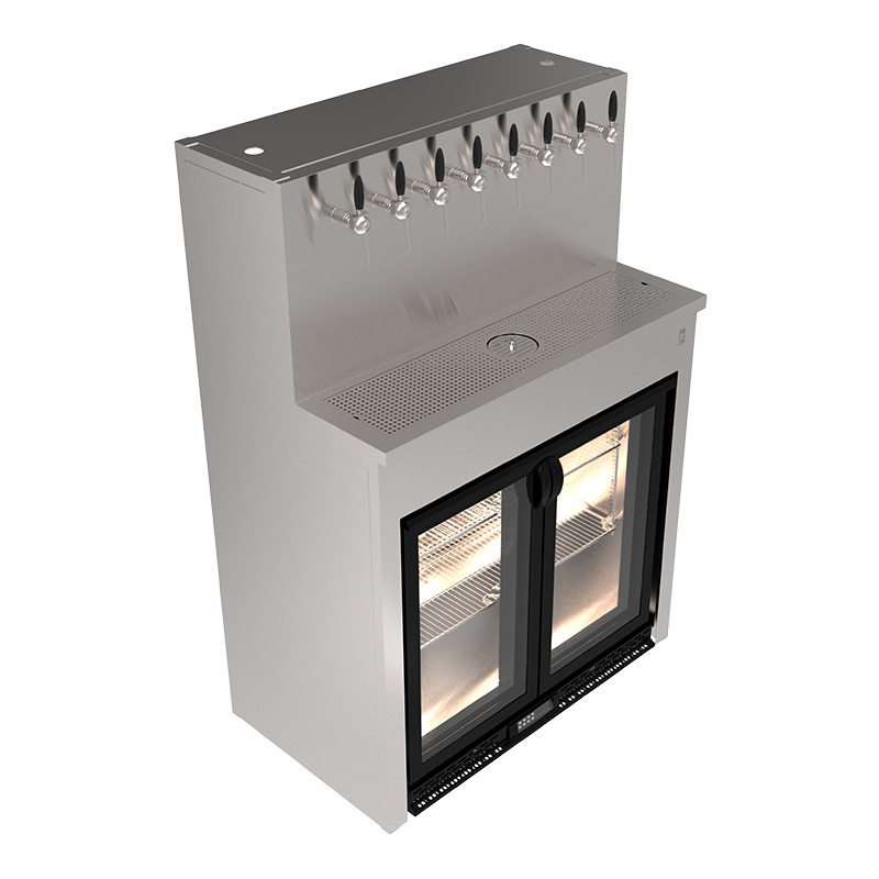 Beer Wall furniture with 8 taps and space for refrigeration