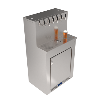 Beer Wall Cabinet with 6 Taps and Space for Refrigerator