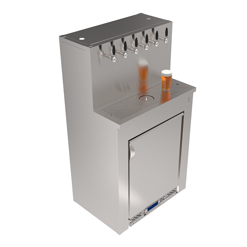 Beer Wall Cabinet with 6 Taps and Space for Refrigerator