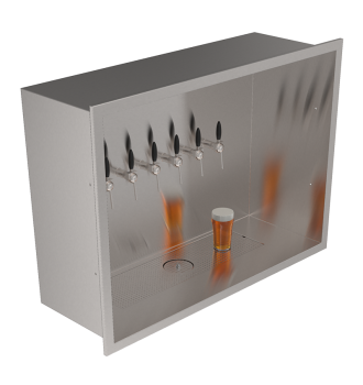 Beer Wall 6 taps for wall embedding